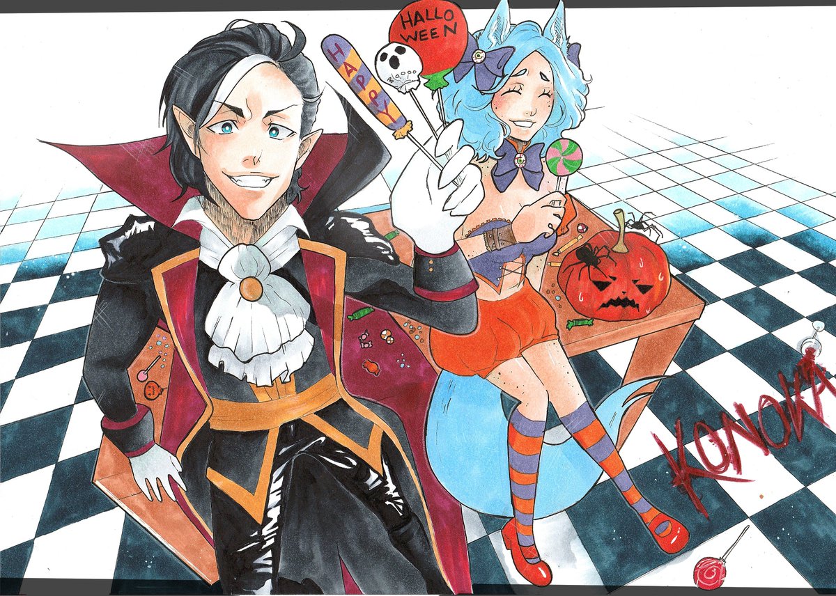 OH BOI I'v just noticed that I have never shown you my Halloween Artworks for this year! o_o I'm SO sorry!! Here we go I hope you guys like it!
#Shonen #Halloween #halloween2018 #halloweenartwork #OC #art #artwork #Traditionalart #Copic #Colour #Late #Pumpkins #Candy #Shonenmanga