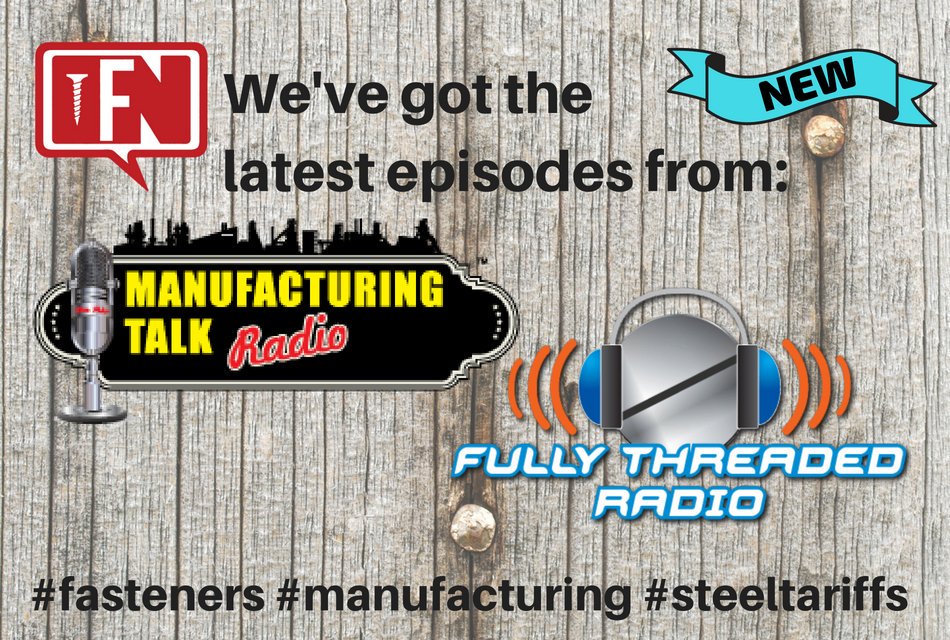 FastenerNews's tweet image. Listen to NEW episodes:
@FullyThreaded Episode #133 - Failure to Communicate &
@MFGTalkRadio The Latest Credit Manager’s Index with Chris Kuehl
at your online media resource FastenerNewsDesk.com
BTW: #FullyThreaded Episode #134 Coming - 11/15/18!
#fasteners #manufacturing