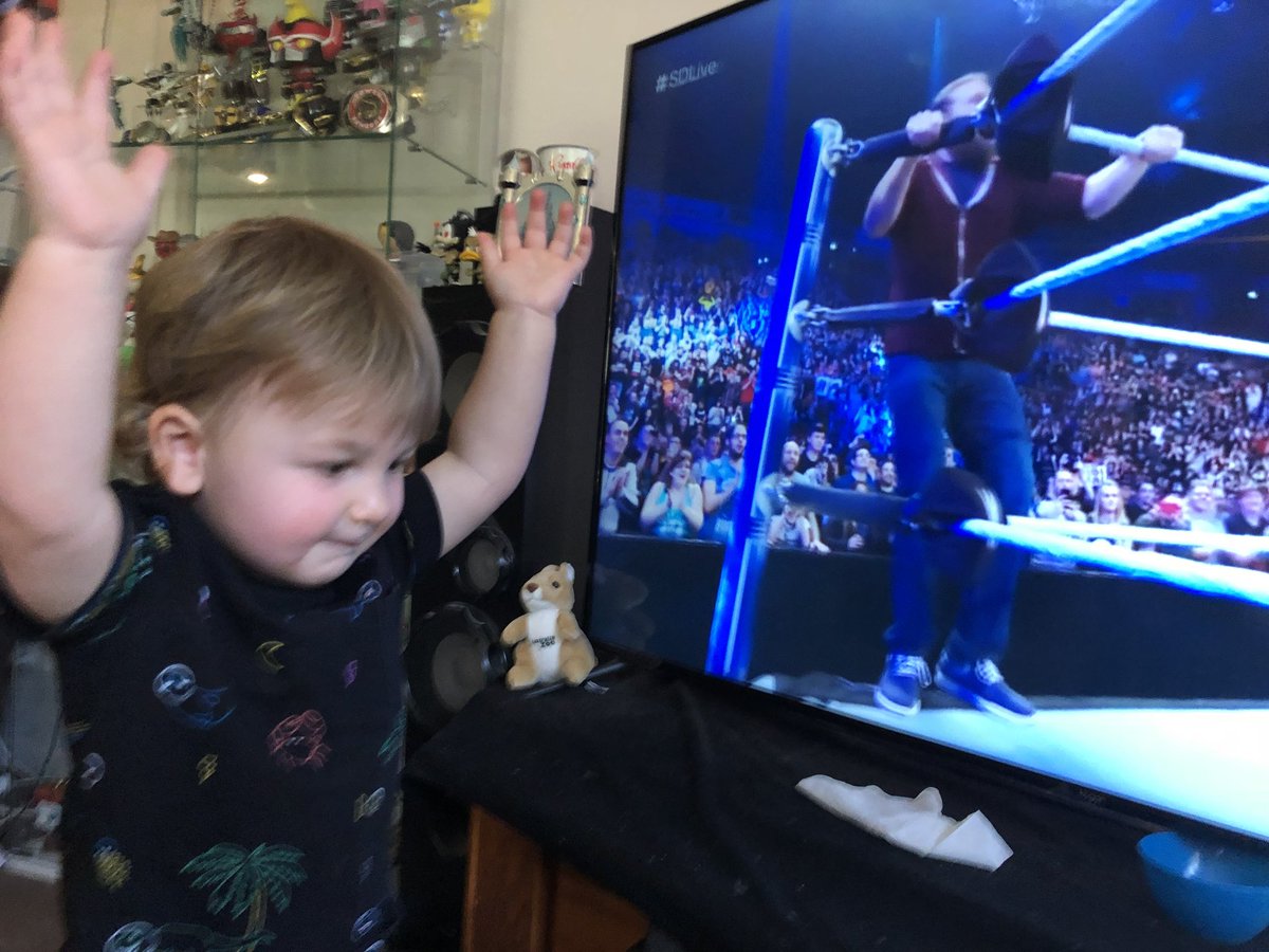 DNAToyBox's tweet photo. @WWEDanielBryan my son can’t even talk at 18 months old, but he still loves the yes movement https://t.co/TXXfogb8BP