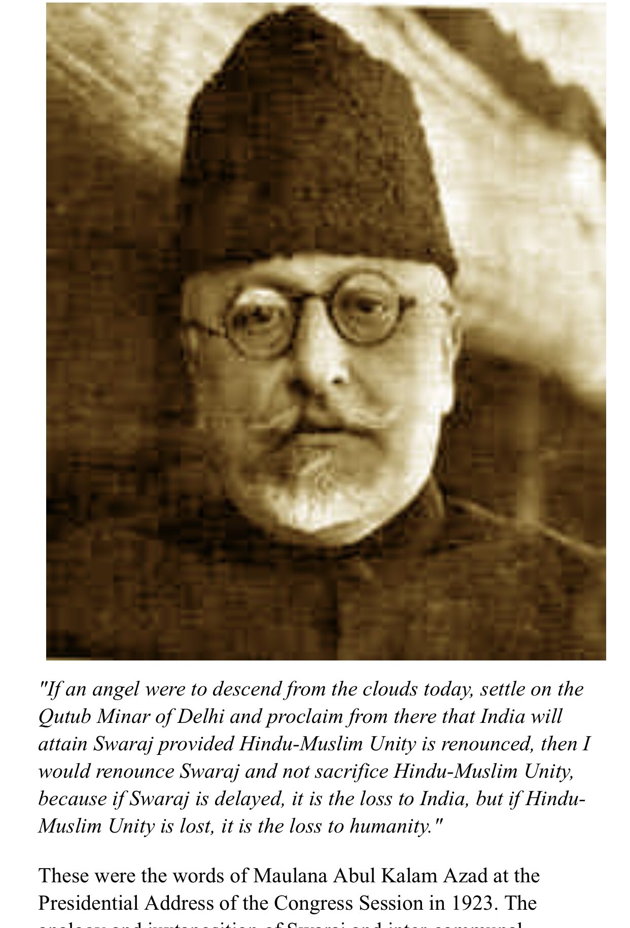 Happy Birthday Moulana Azad. Not many of us know that he is maternal grandfather of indian actor Amir Khan. 
