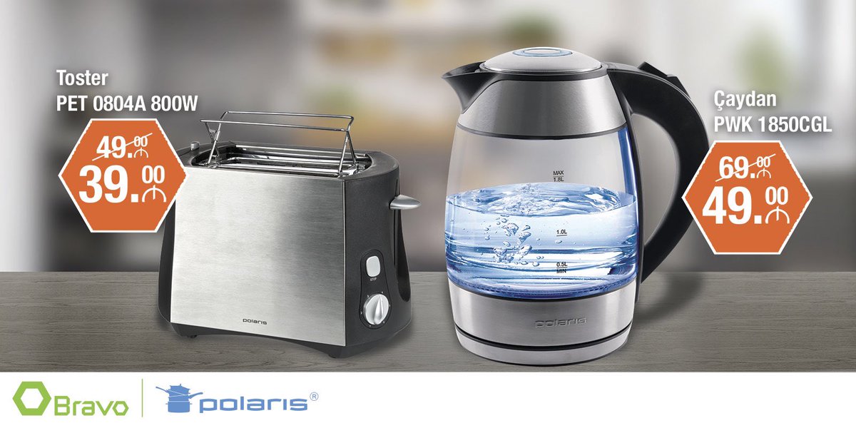 BRAVO-dan əla təklif! Polaris elektrik caydanını və tosterini xüsusi qiymətlərlə əldə etməyə tələsin!