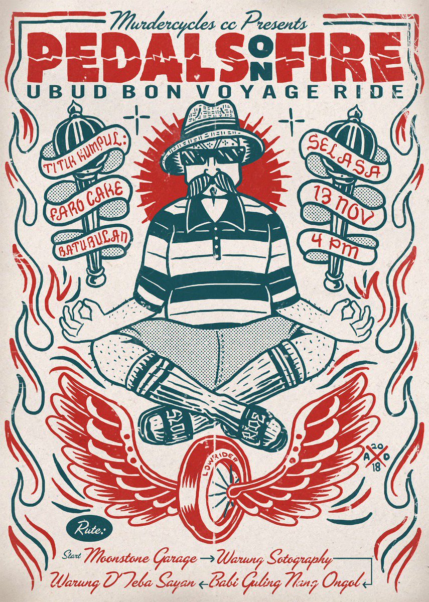 Pedals On Fire Ubud Bon Voyage Ride bersama Murder Cycless Cc detail cek flyer
#murdercyclesscc #alcoholicrider #sehatpangkalgaya