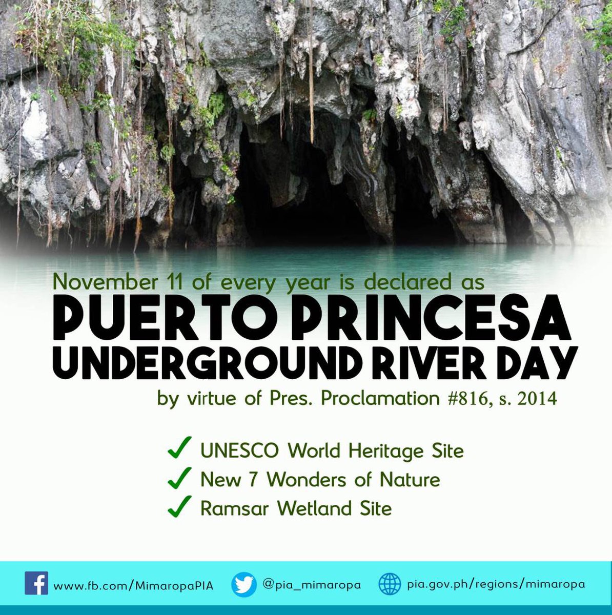 pia_mimaropa's tweet photo. Happy PPUR Day!
This park features a spectacular limestone karst landscape with an underground river.
The area also represents a significant habitat for biodiversity conservation.
#PPUR #Palawan #SubarawBiodiversityFestival https://t.co/TE9eiwdAhq