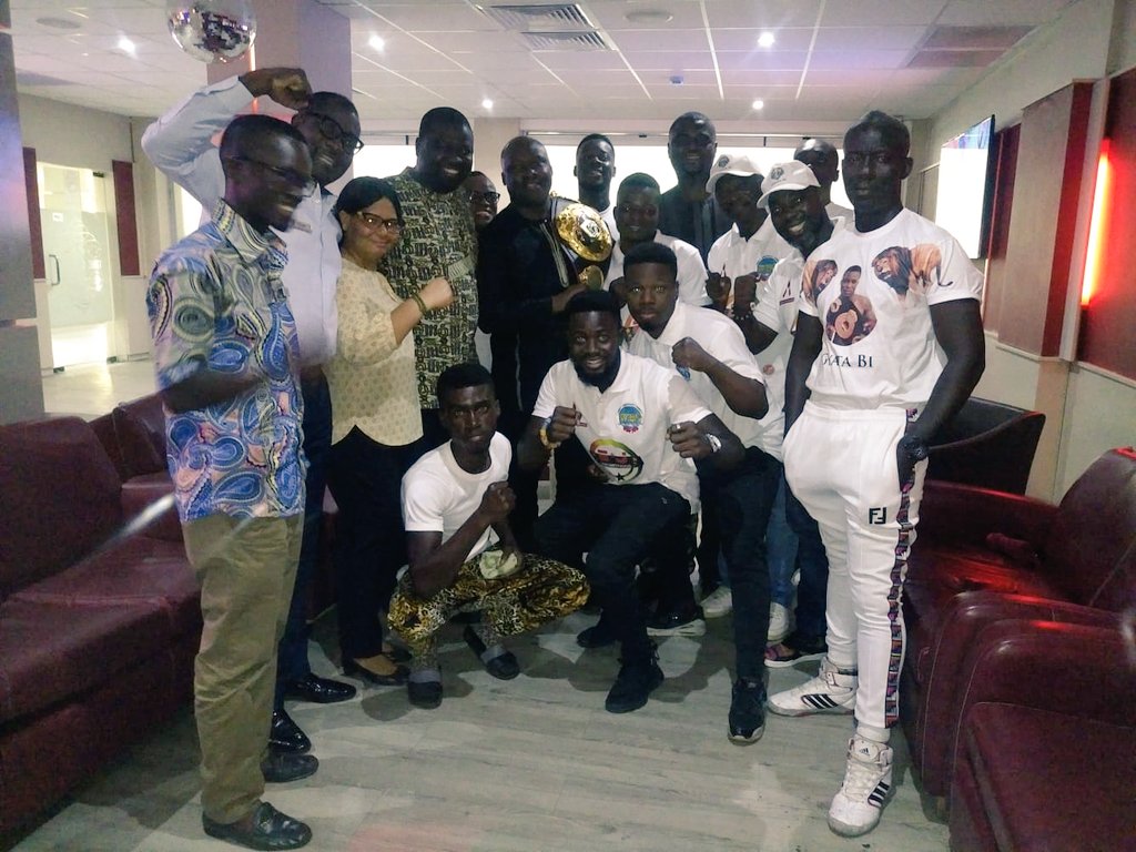KboXtv's tweet photo. The WBO Africa Super Bantamweight Champion, @MohammedWasiru, and his management, @promotions_e, and #TeamWasiru were at the premises of @AlisaHotelGh on Friday, November 9, 2018, to present the title he won against his fellow Ghanaian opponent on Saturday, October 13th, 2018. . https://t.co/00VAVaAYTm