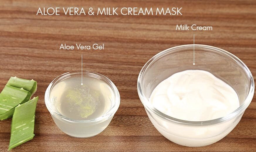 Diy face mask with aloe vera gel
