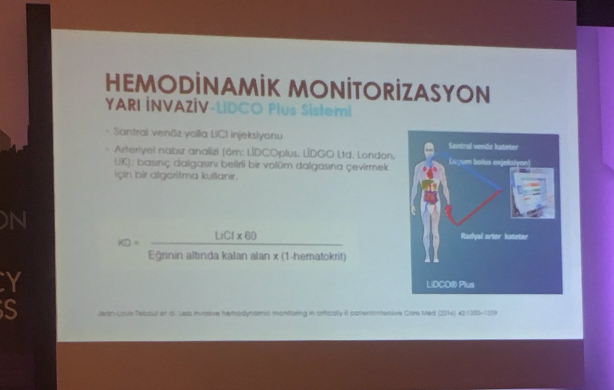 Hemodinamik monitorizasyonda daha az aşina olduğumuz yarı invaziv methodlardan: Lidco Plus #EACEM2018 #kritikbakım