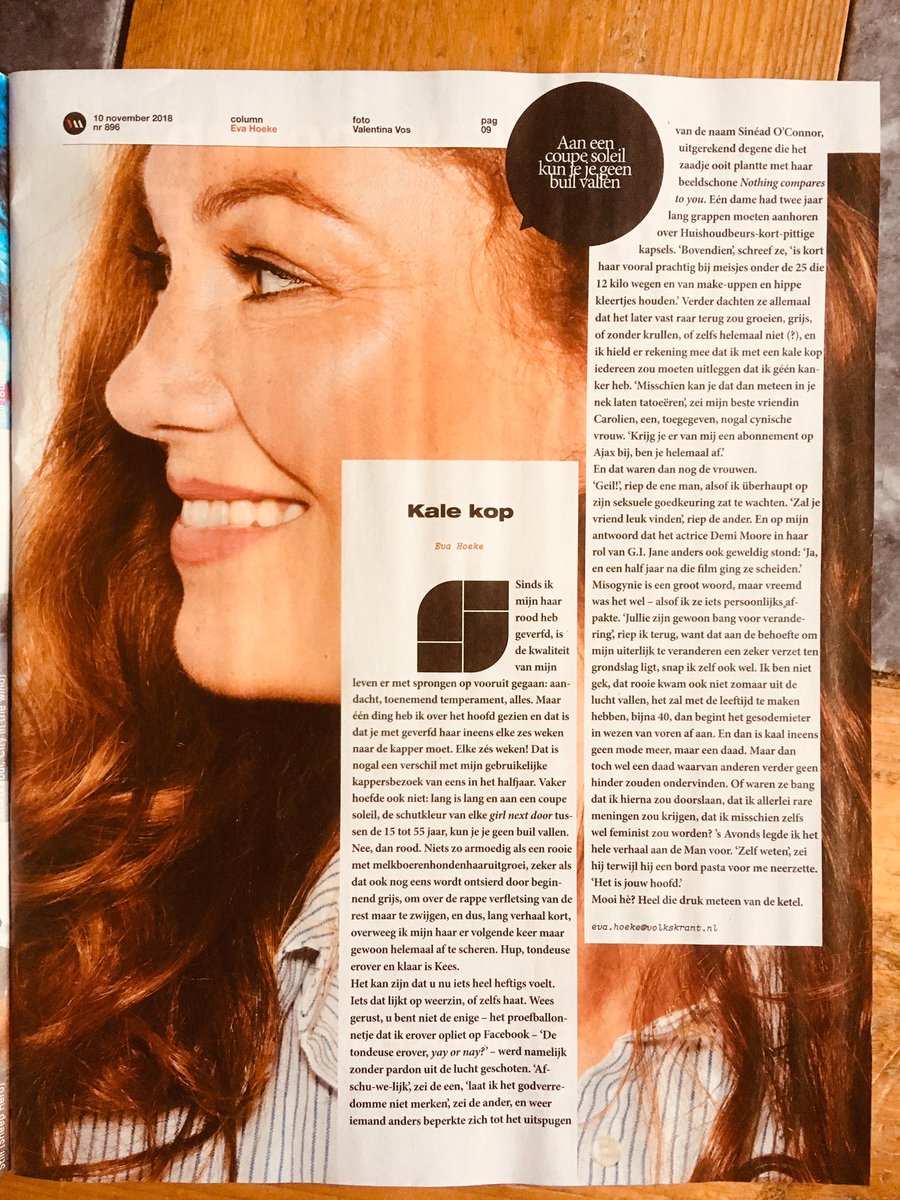 “Kale kop”, mijn nieuwe column voor het <a href="/volkskrantmag/">Volkskrant Magazine</a>.