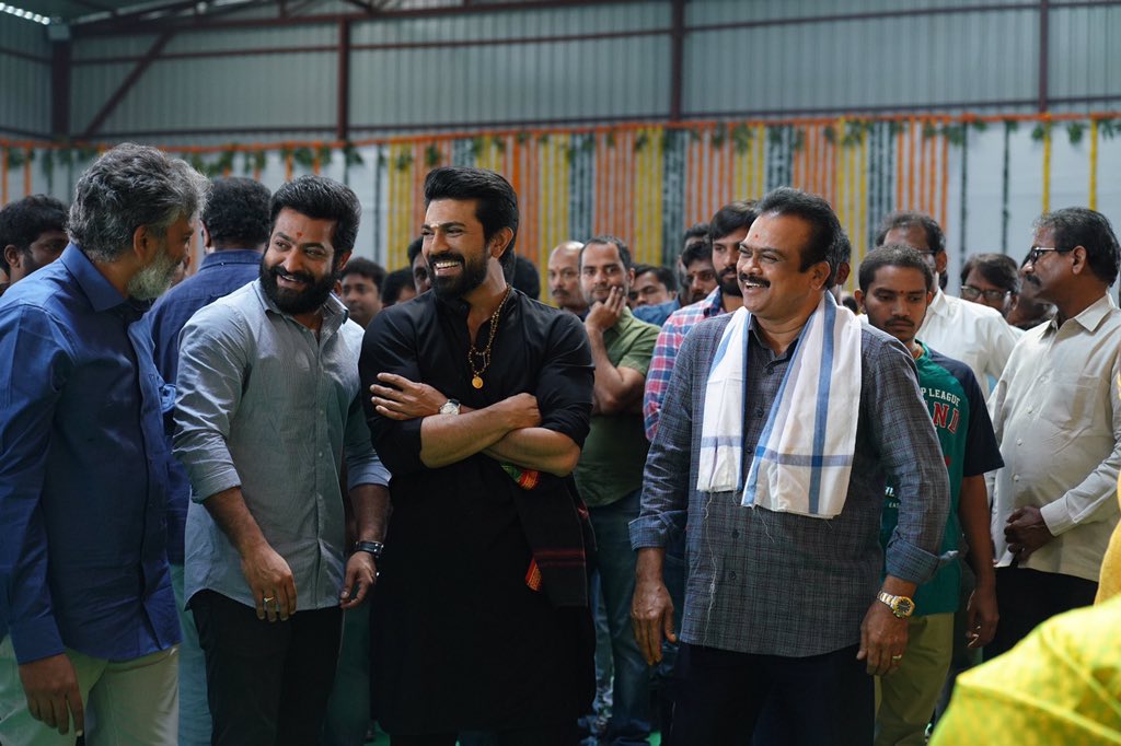 FilmyFocus's tweet photo. The RRR has been launched! Shoot starts on November 19th with an action sequence of #NTR &amp; #RamCharan. @tarak9999 @ssrajamouli @RRRMovie #RRRMassiveLaunch #NTR #Rajamouli https://t.co/3ImXeAvmJi