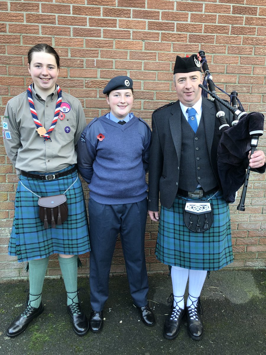 Super proud of these three today 
#Armistice100
Bon Accord Explorer Scouts 
865 Air Cadets 
Newtonhill Pipe Band 
#LestWeForget
<a href="/NHPipeBand/">Newtonhill Pipe Band</a> 
<a href="/ScoutsAberdeen/">Scouts Aberdeen</a> 
<a href="/aircadets/">RAF Air Cadets</a>