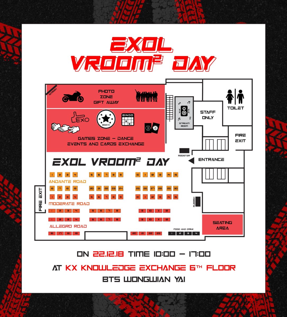 EXOLVroom2Day's tweet photo. ผังบูธและกิจกรรมต่างๆในงาน #วันแว๊นแว๊นกับEXO มาแล้วจ้าาา

สถานที่กว้างมาก แอร์เย๊นเย็นนน อย่าลืมมาพบกันน้าาา 

#EXO #weareoneexo @weareoneEXO
#EXO_TEMPO #EXO_DontMessUpMyTempo https://t.co/areApV4M73