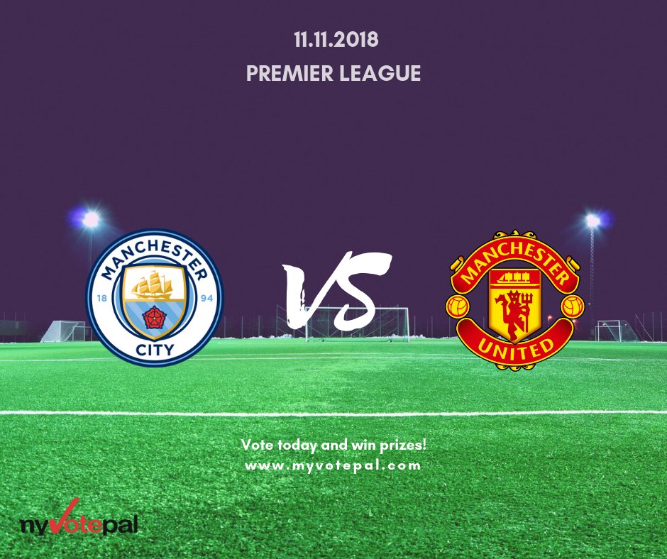 MyVotePal's tweet photo. The #derby of #Manchester is here! Who will dominate the city? Hurry up and vote at https://t.co/7KnQTIGo1W
#ManCity #ManchesterCity #ManUnited #ManchesterUnited #stadium #football #soccer #matchday #PremierLeague #goal #score #winprizes #footballadict #footballfan #MyVotePal https://t.co/tBqKiENQTp