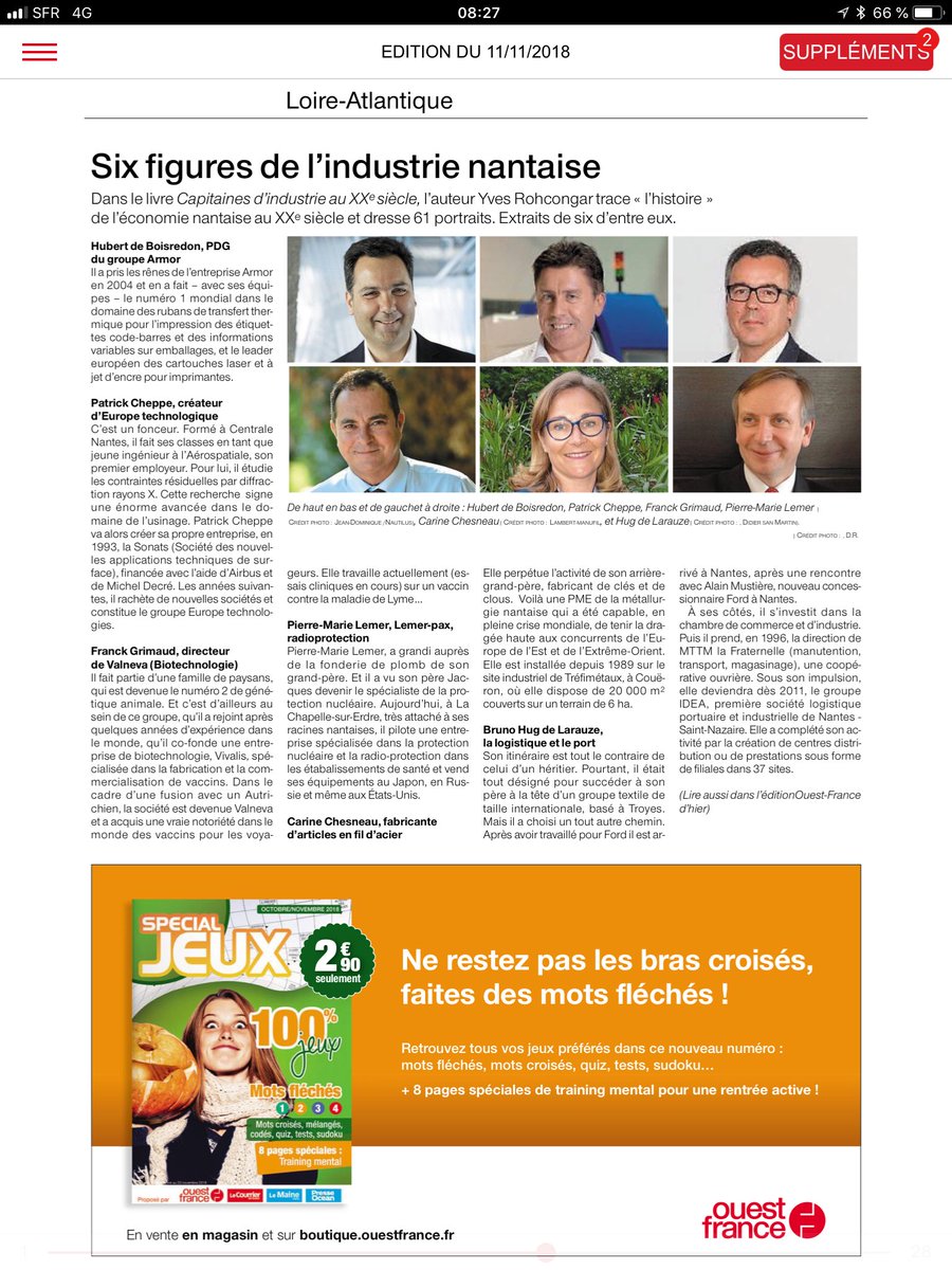 Ouh là là 👏🏻 chouette ! nous sommes dans le livre et notre patronne dans le journal ! #fiers #industrie 🇫🇷 #nantaise