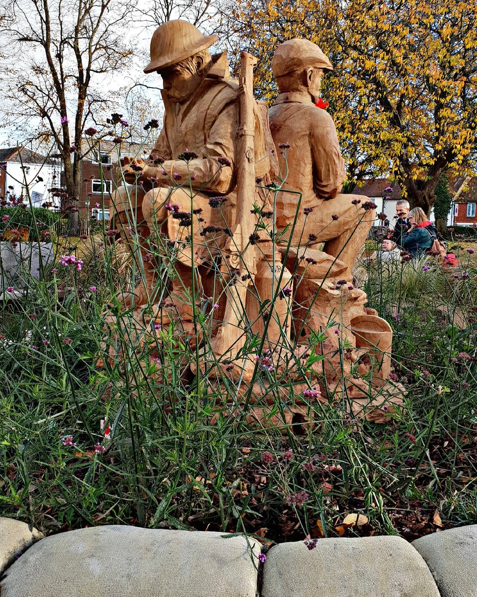 GG__Stuff's tweet photo. Remembering all the soldiers that have fought in the two World Wars.
Beautiful wood sculptor, tribute to all of them.
#ggstuff #remembranceday2018 #chichester #remembrancesunday @GG__Stuff https://t.co/TYB6LTvUeC