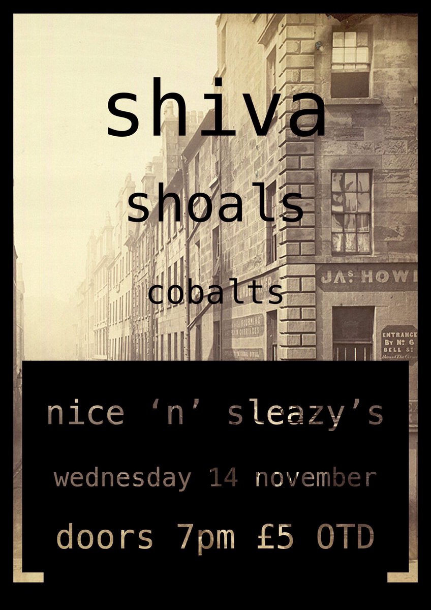 This Wednesday we’re hitting Sleazy’s with our Falkirk pals @TheShoalsband and The Cobalts. Two amazing supports and a quality venue.
No bad for a fiver eh? 💰