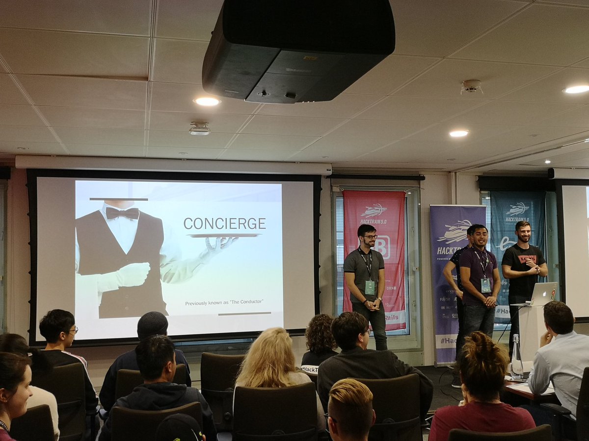 JamesHSBrown's tweet image. Team Concierge another chstbot hosted locally on the edge enabling passengers to have questions answered even without Internet connection #HackTrain5 #railtech #fogcomputing @VeeaSystems