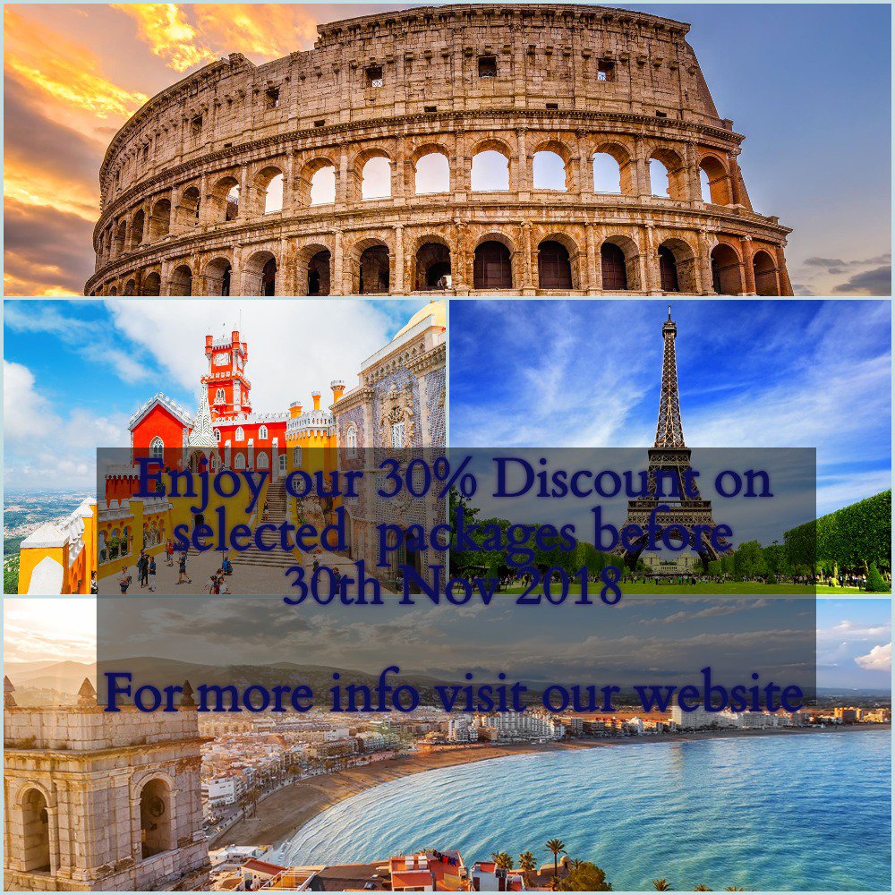 Enjoy our 30% discount limited time offer on specific packages. Hurry up before they are sold out. For more information visit our website:
getawaytravel4.wixsite.com/website