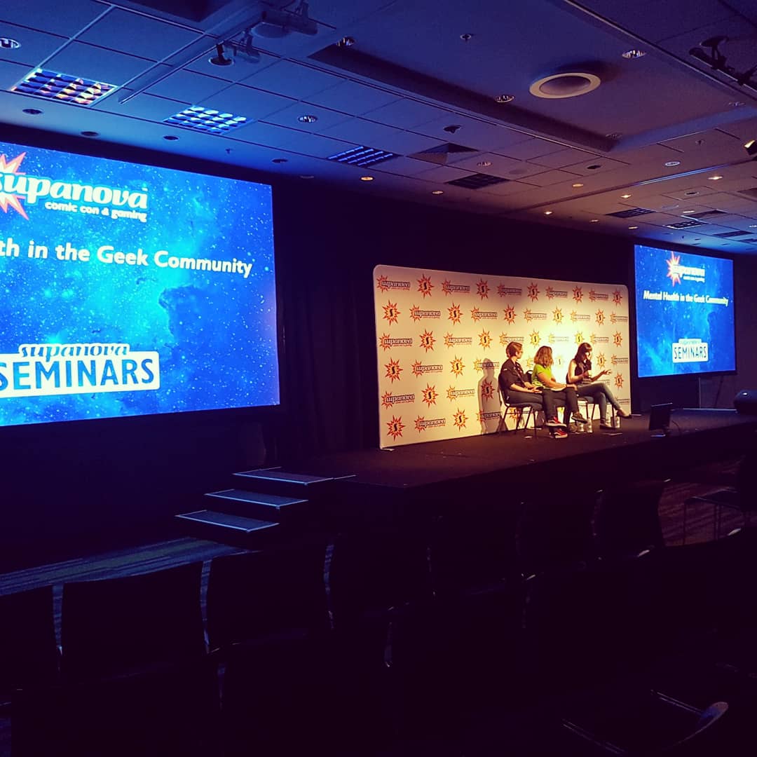 Great day joining the team at <a href="/SupanovaExpo/">Supanova Comic Con & Gaming 💥</a> to discuss #mentalhealth in the #geek community!!