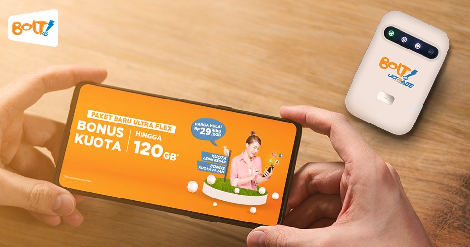 Mau bonus kuota hingga 120GB?

Buruan beli Paket Ultra Flex dan nikmati internet sepuasnya selama 24 jam! Cek info di: bit.ly/2FgqT0E #BOLTDeals