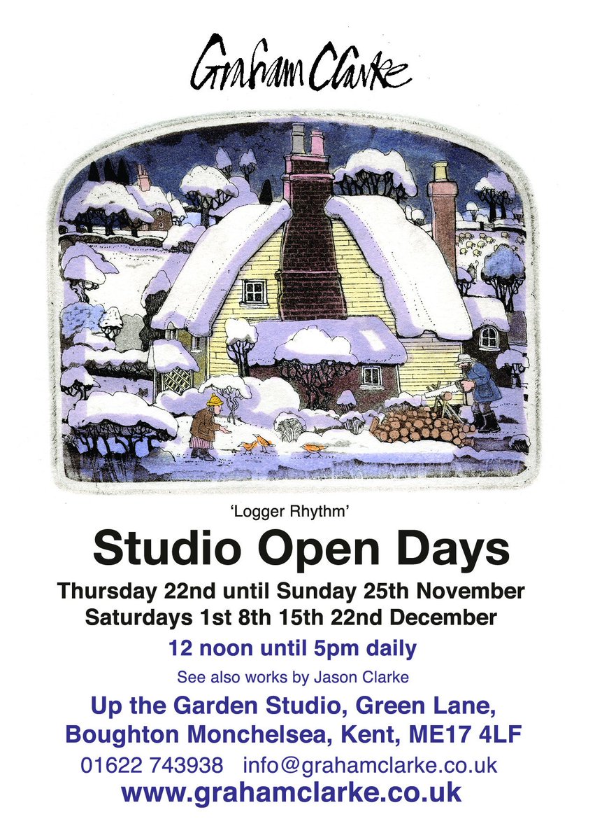 November and December Studio Open Days. All welcome. GC grahamclarke.co.uk/home.php #etchings #printmaking #artgallery #producedinkent #shoplocal #handmade