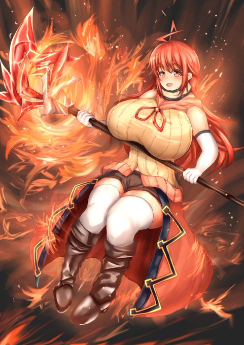 お絵描き完成しました。炎の魔法使い。 #イラスト 