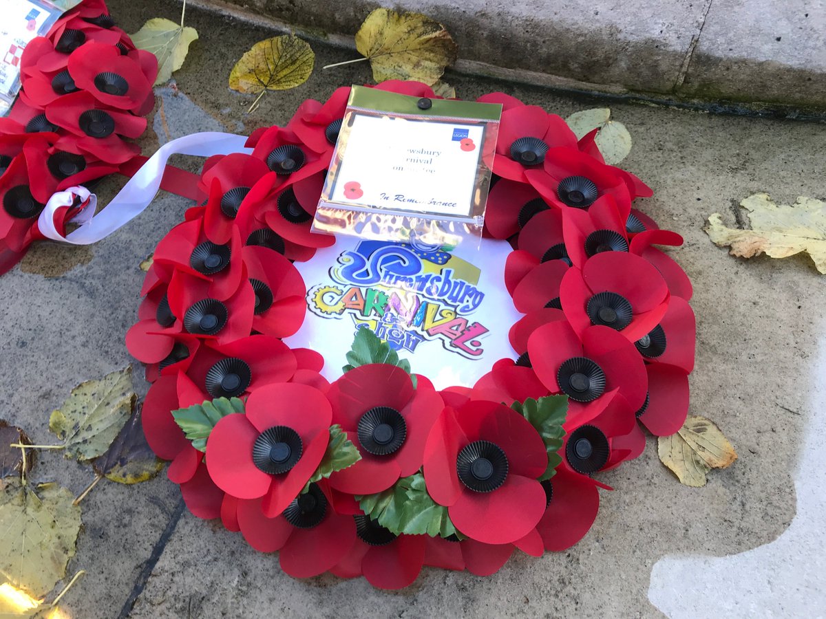 This morning members of <a href="/ShrewsCarnival/">Shrewsbury Carnival</a> remembered all those that have fallen before us, in conflicts past and present. #RemembranceSunday #WW100