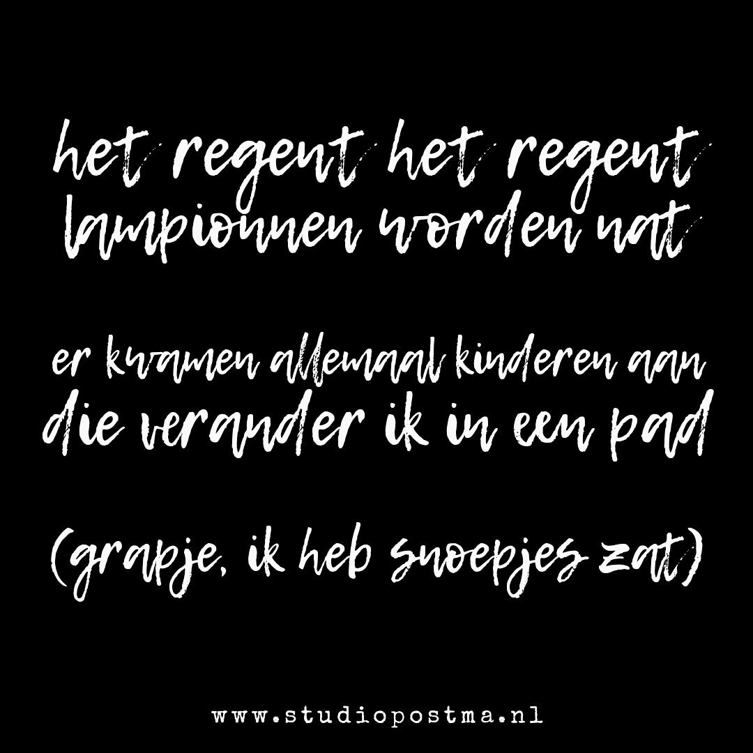 StudioPostma's tweet image. Mijn dochter zingt: sinte maarten mikmak mijn moeder is een dikzak, waarop ik antwoord, het gaat vanavond niet door want het regent..