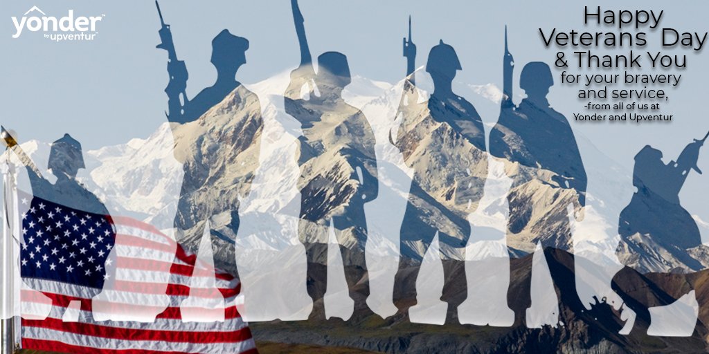 Happy Veterans Day, thank you for your bravery, service, and service. We will forever be grateful. How are you honoring our troops this year? #YonderOn