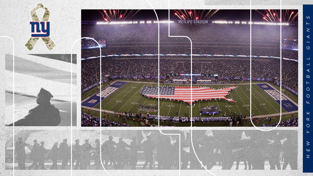 On this #VeteransDay, the #NYGiants salute and thank all those who have served and continue to serve the United States of America. 🇺🇸 #SaluteToService