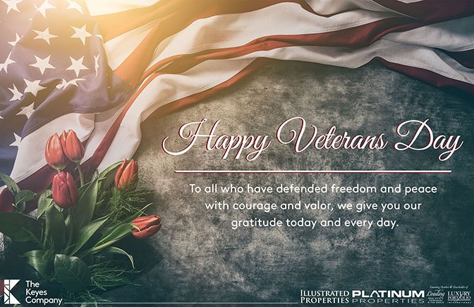 KayPearson's tweet photo. Happy Veterans Day from the Keyes Company! https://t.co/G1pOJ12Mv6