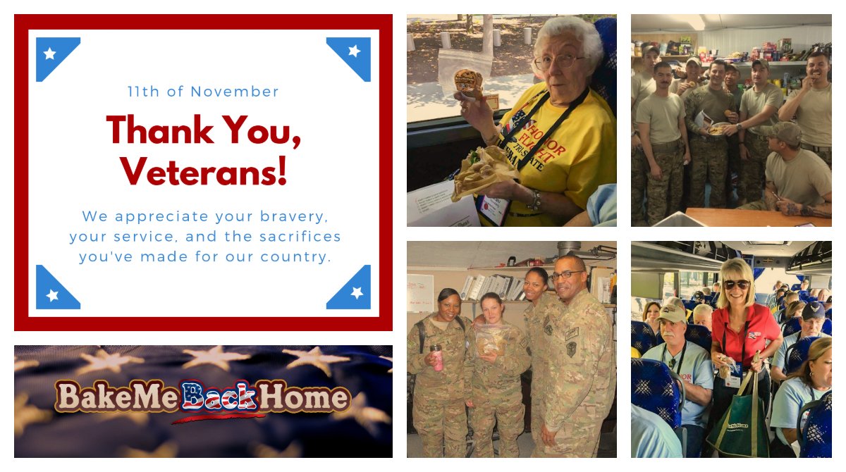 BakeMeHome's tweet photo. Thank you to all of the brave men and women who serve our country today and every day. ๐บ๐ธ #VeteransDay
We are proud to to serve local #veterans and #activeduty #military members through our #BakeMeBACKHome program. #FisherHouse #HonorFlightTriState
https://t.co/hTQVZLCMcY https://t.co/f9QhOzZETl