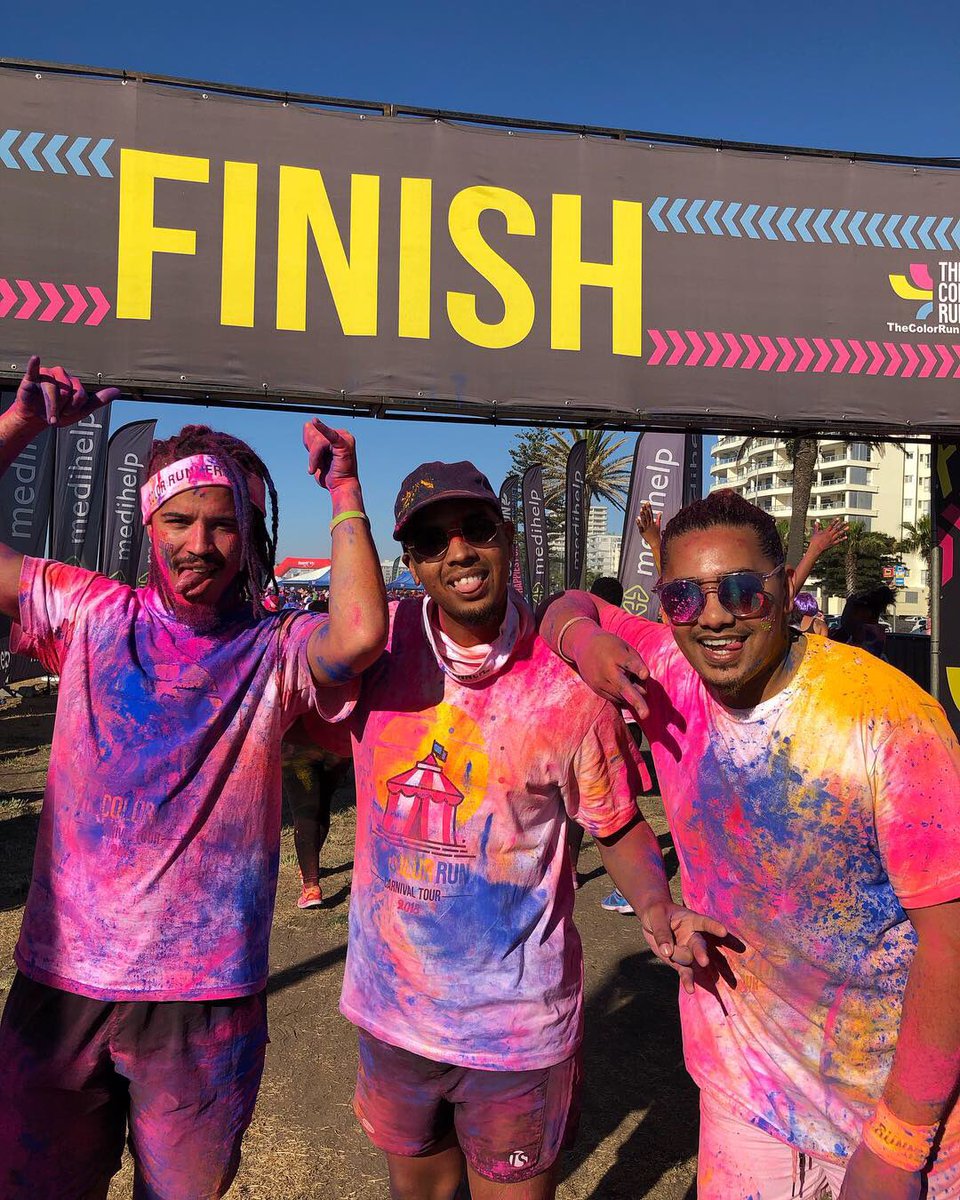 zionthree3's tweet image. Wrestling rainbows &amp;amp; pummel powder at Seapoint Promenade, yesterday we finished The Color Run.

We had so much fun doing the #TheHappiest5k.

#TheColorRunSA
#MoreClowning #CapeTownColorRun 
Quality Video found Here:
youtu.be/YKXoGBLq8zw