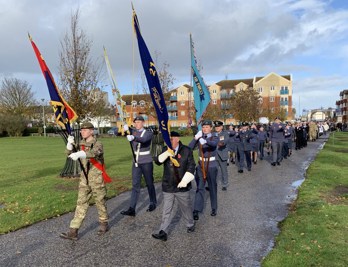 This morning the squadron commemorated Remembrance Sunday by taking part in a parade through the town to the memorial park. The parade included veterans, army cadets, sea cadets and other organisations from the town with the day starting with a church service at Christ Church