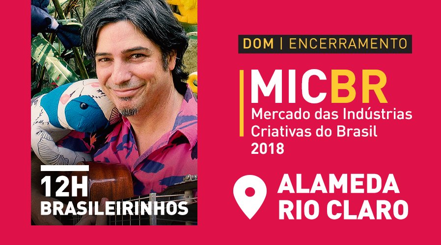 #MicBR2018 l Sem planos para um programa em família neste domingo (11)? Venha conferir o musical infantil “Brasileirinhos - Música para os Bichos do Brasil”, obra de Paulo Bira indicada ao Grammy Latino! Às 12h, na Alameda Rio Claro. 

#MicBR #economiacriativa