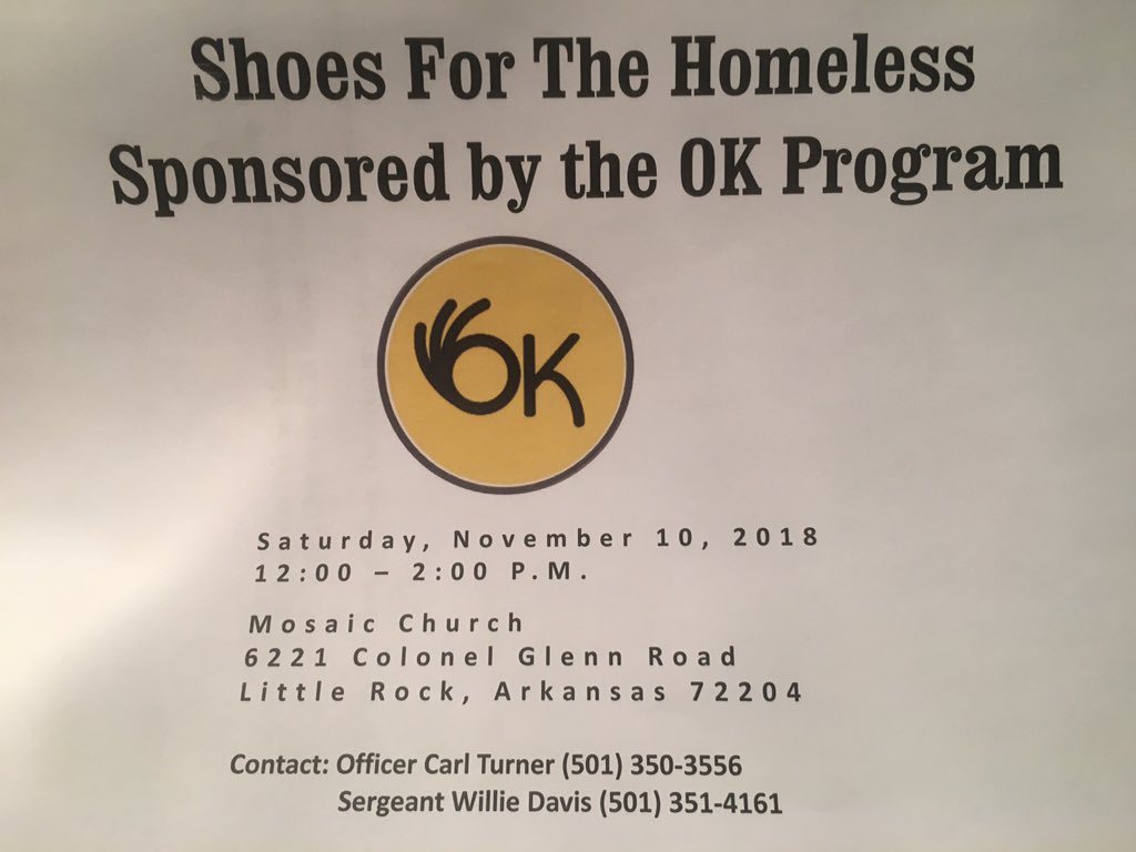 LRpolice's tweet image. Shoes for the Homeless sponsored by the OK Program of Little Rock in partnership with Mosaic Church was a Hugh success.
#LRPD
#OKProgram
#CommunityConnected