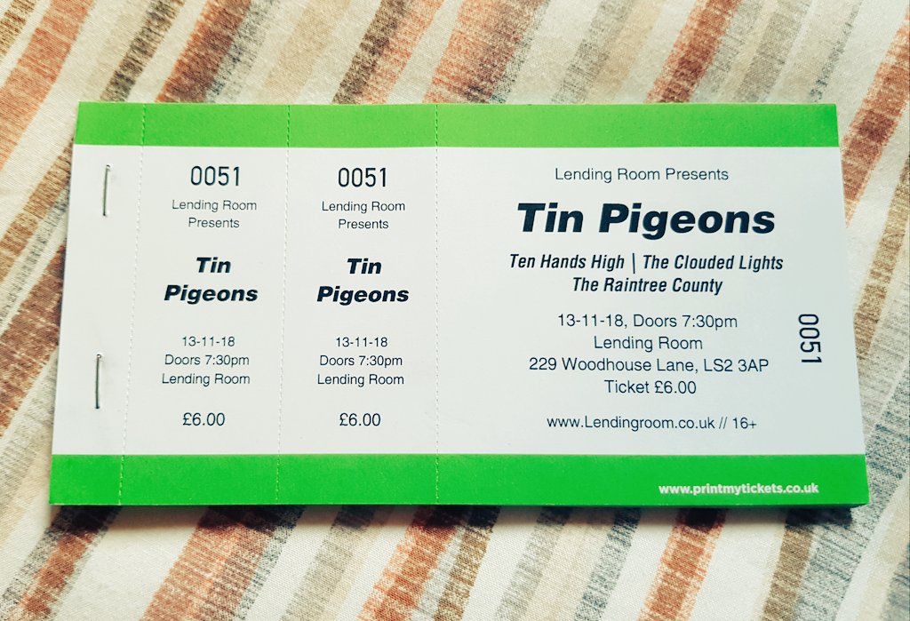 Big #gig coming up next week (Tues 13 Nov) supporting @TheTinPigeons at the @TomLendingRoom in #Leeds! Send us a message for an advance ticket or pay on the door!