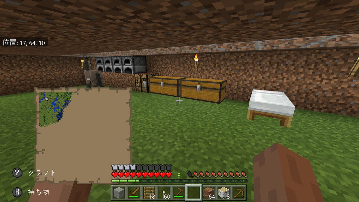 悠那 情緒不安定気味 本日のユウクラです まぁといっても始めたばかりなので 簡単な拠点作りと松明作りのためにひたすら木を 切ってました 笑 夜のドラウンド狩りで結構な数死にまくったのは内緒 笑 Minecraft マイクラ マインクラフト