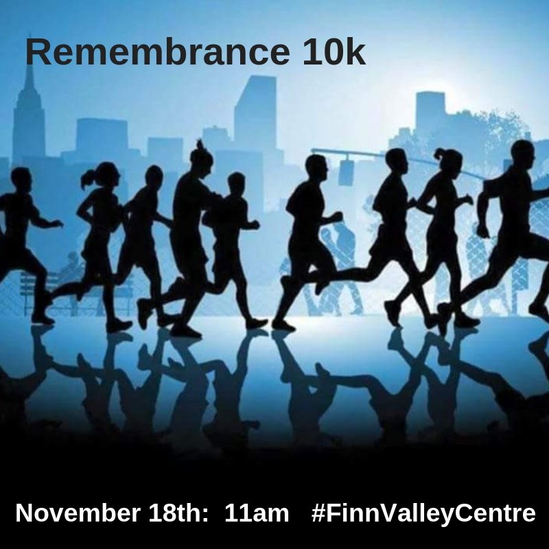 Only one week to go, have you registered for the 10k remembrance race. Race kicks off at 11am, from #FinnValleyCentre.

A very special event to many, get involved!! 
#Remembrance10K #TwinTowns