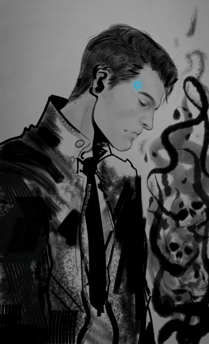 Adalocs's tweet photo. This was my very first fan art of Connor 💙 @BryanDechart #ConnorArmy #detroitbecomehuman https://t.co/JGzbpqtgbr