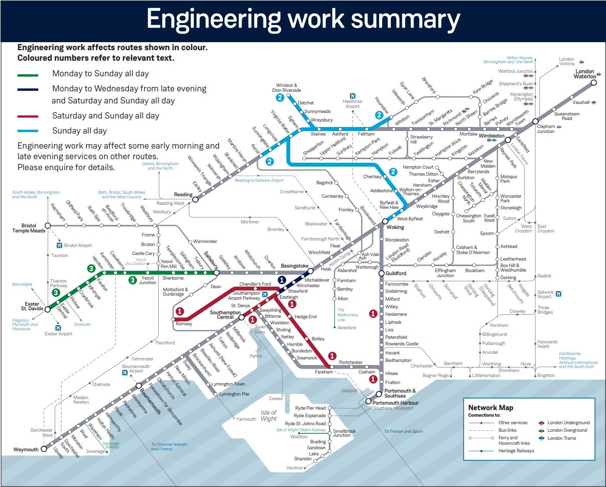 Godalming Train Line Map تويتر \ Swr Help على تويتر: "🚧 *Engineering* Network Rail Engineering  Works Will Be Taking Place In Some Areas Of The South Western Railway  Network Today, 11 November. Please See Here For