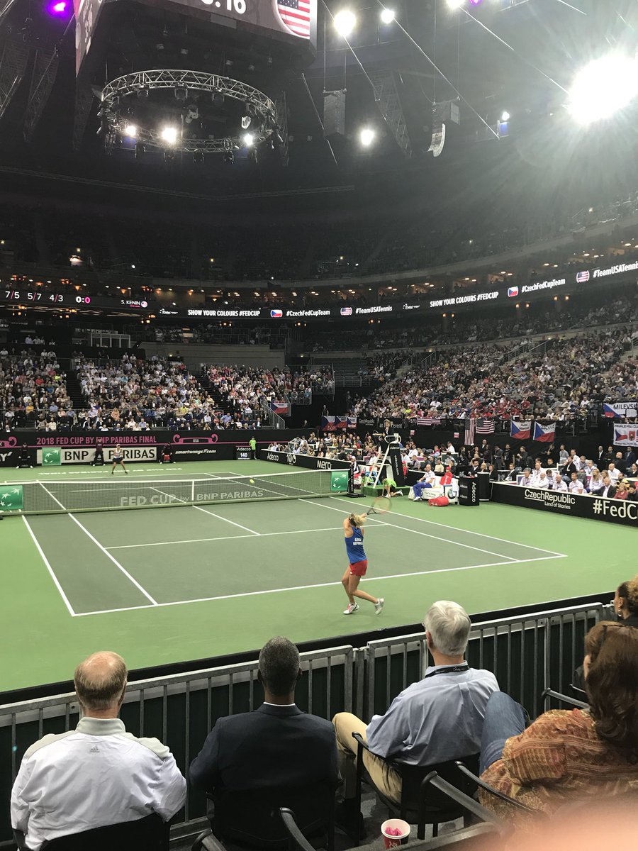 AdeccoCzech's tweet photo. 14 500 diváků sleduje boj @fedcup K.Siniakova a S. Kenin https://t.co/i7sMcGMHAy