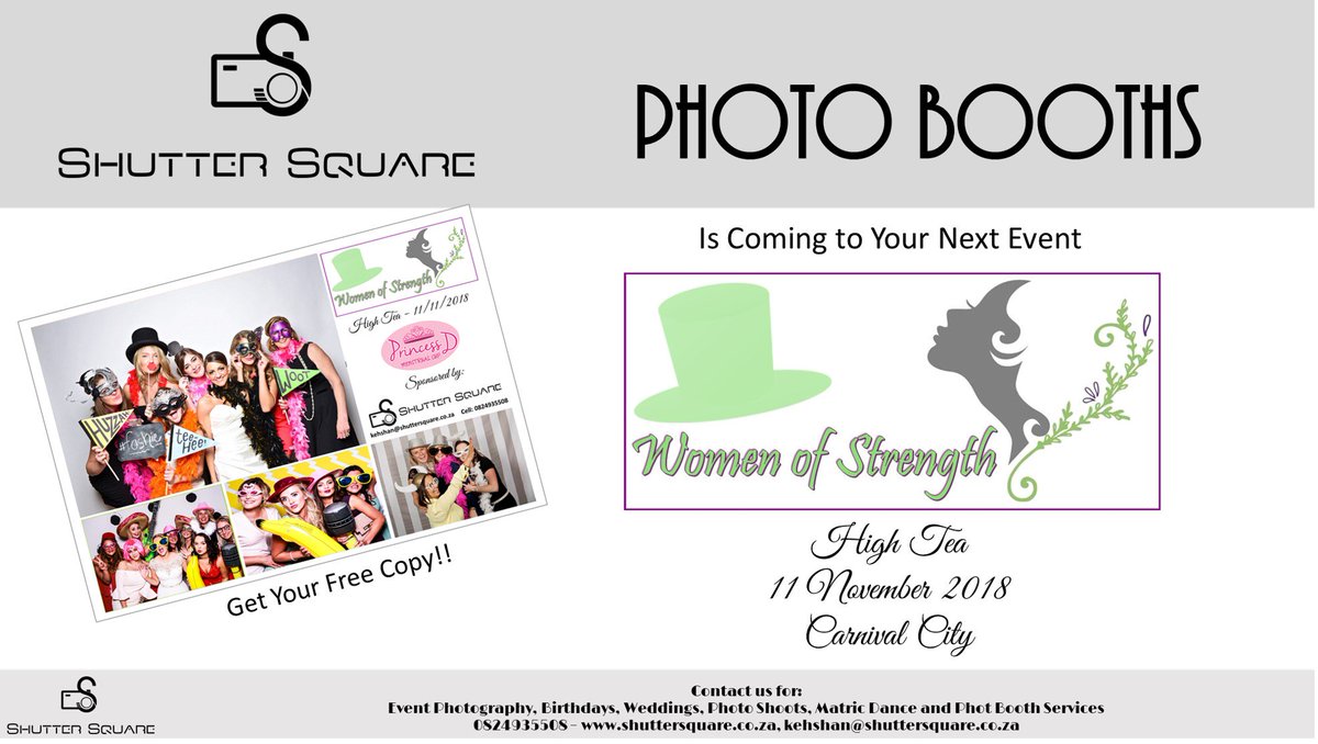 Shutter_Square's tweet photo. Today we are at the #WOSHighTea supporting @RamjawanShamila ... What an amazing event at Carnival City... Hope you have enjoyed the #PhotoBooth and #Hash tag printing and our instant print service today! https://t.co/A3wFiobN8l