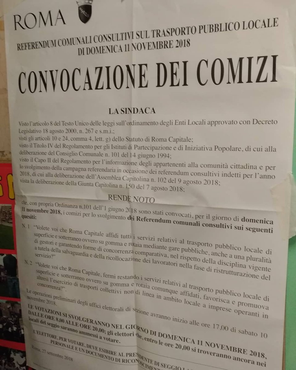 GiulioNotturni's tweet photo. Io a votare al #ReferendumAtac ci vado di corsa...anche perché se aspetto l'autobus...andate a votare, quello che volete, ma andate! #mobilitiamoroma #referendum #votosi #mejodeno https://t.co/bfH38BGEim