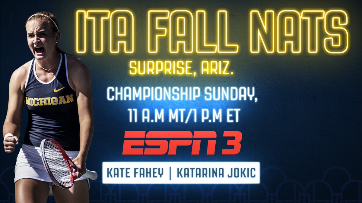 It's Championship Sunday at #ITAFallNats! <a href="/katefahey6/">Kate Fahey</a> will take on Georgia's Katarina Jokic at 11 a.m. MT/1 p.m. ET. Catch it on ESPN3! #goblue