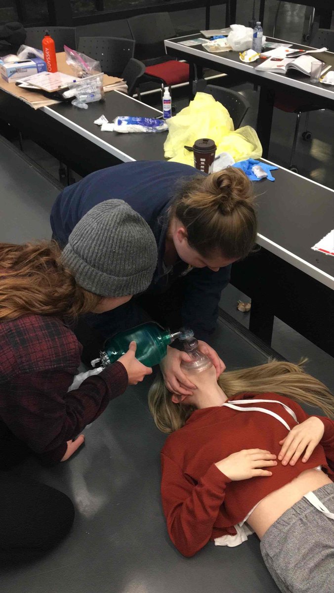 TrentEmergency's tweet photo. Our responders are getting some real hands-on practice this weekend during the EMR course! During Day 2, NPAs and OPAs were practiced on each other, definitely the best way to learn! They also practiced using the BVM on one another during Day 1! https://t.co/PlB5e2lcxr