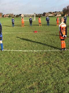 U10 blue observing the silence with Rotherham Town #ThankYou #RemebranceDay