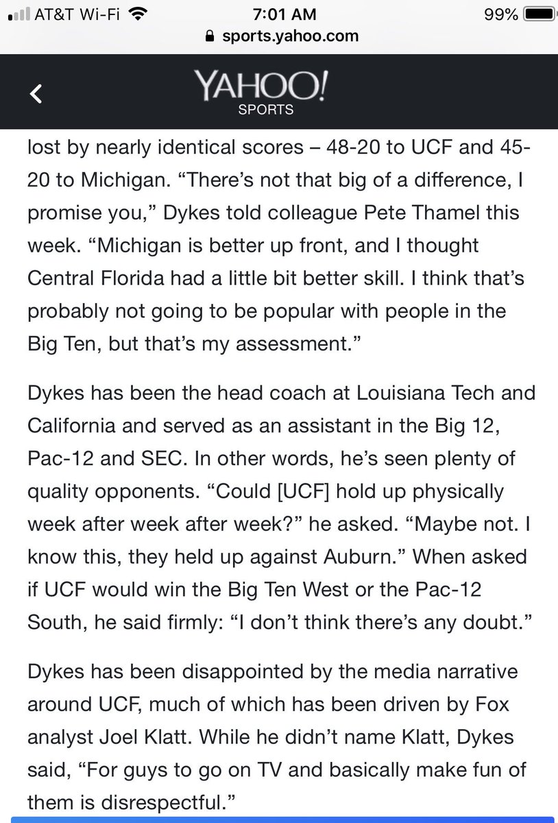 SonsofUCF's tweet image. Interesting comments from SMU Coach Sonny Dykes in @YahooForde column this morning