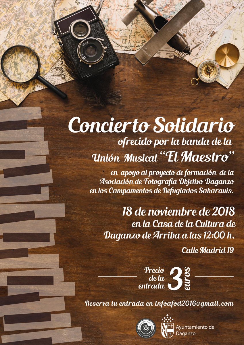 🎼El domingo que viene dirijo mi banda por una buena causa
🎷El concierto es benéfico y solo cuesta 3€
🥁La temática del programa es viajera 
🎤Si puedes venir, sería genial. Si no, ¿haces RT? Es por una buena causa😇
#FelizDomingo #Concierto