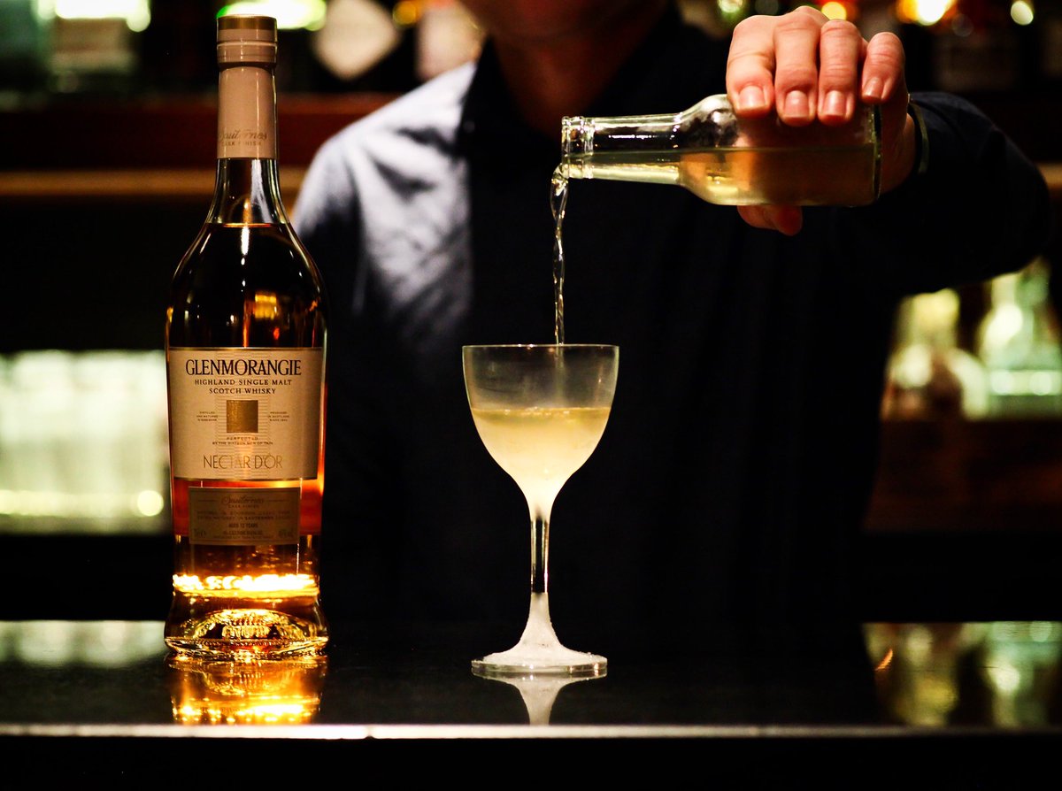 Monteithsclose's tweet image. Another new addition to our whisky cocktail selection. Golden Nectar, made with @TheGlenmorangie Nectar D’Or, sour
grape cordial, water &amp;amp; lemon essence. Incredible.