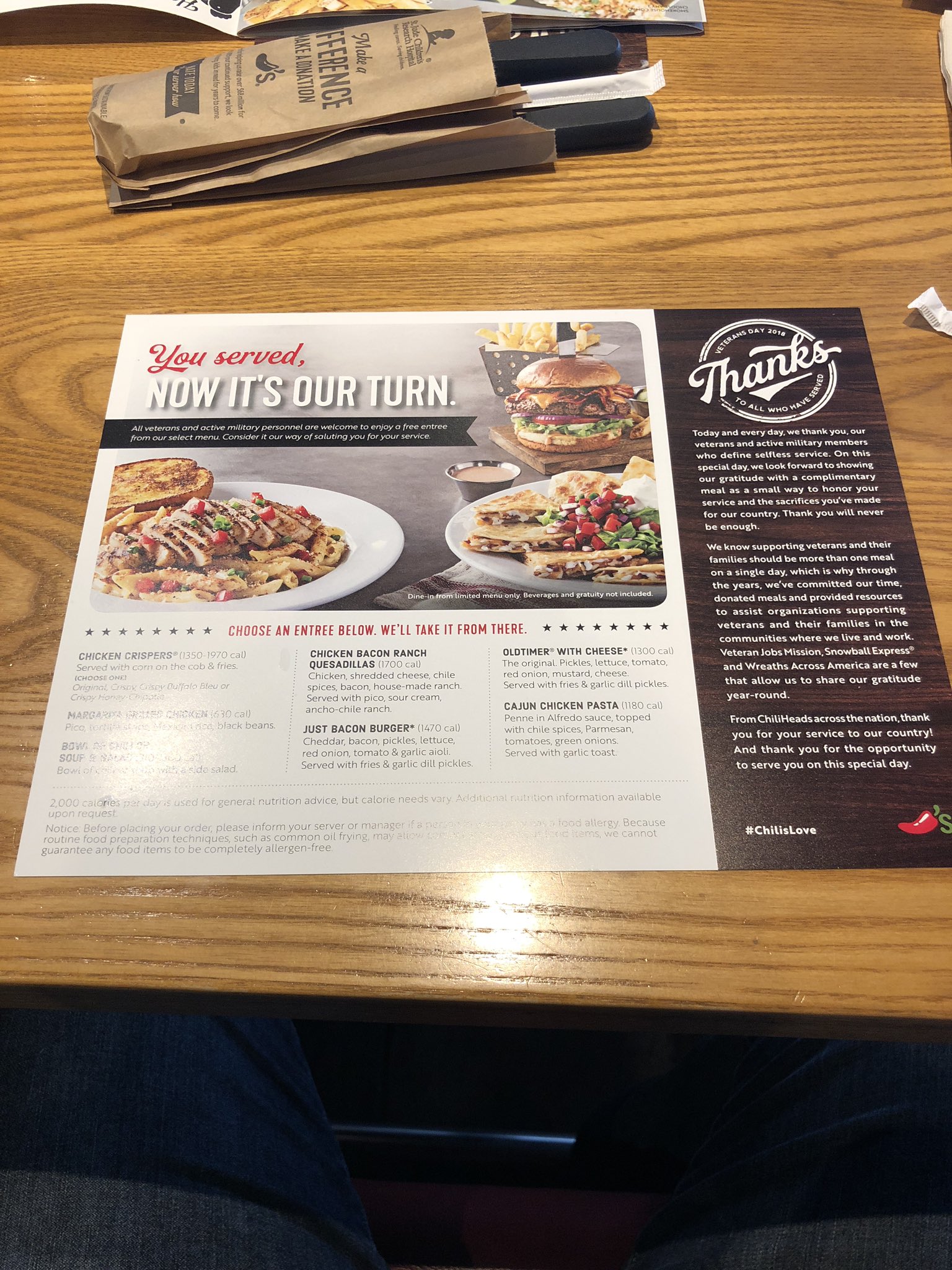 Matt Miller On Twitter Free Lunch At Chilis Today If You Re A Veteran