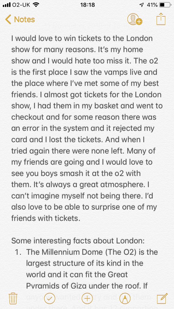 itsmestuartx's tweet image. Please pick me for #London it’s my home show, my card was declined so I lost my tickets. Fun fact is the millennium dome (the O2) is the largest structure of its kind &amp;amp; it’s big enough to fit the Great Pyramids of Giza under the roof #VampsTourUk2019 @TheVampsband @TheVampsJames